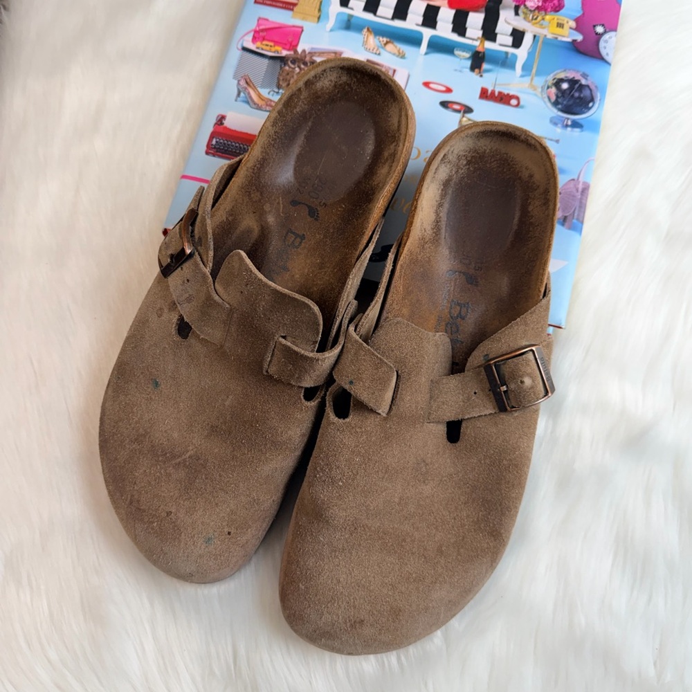 Birkenstock Tan Suede Men's Buckle Sandals